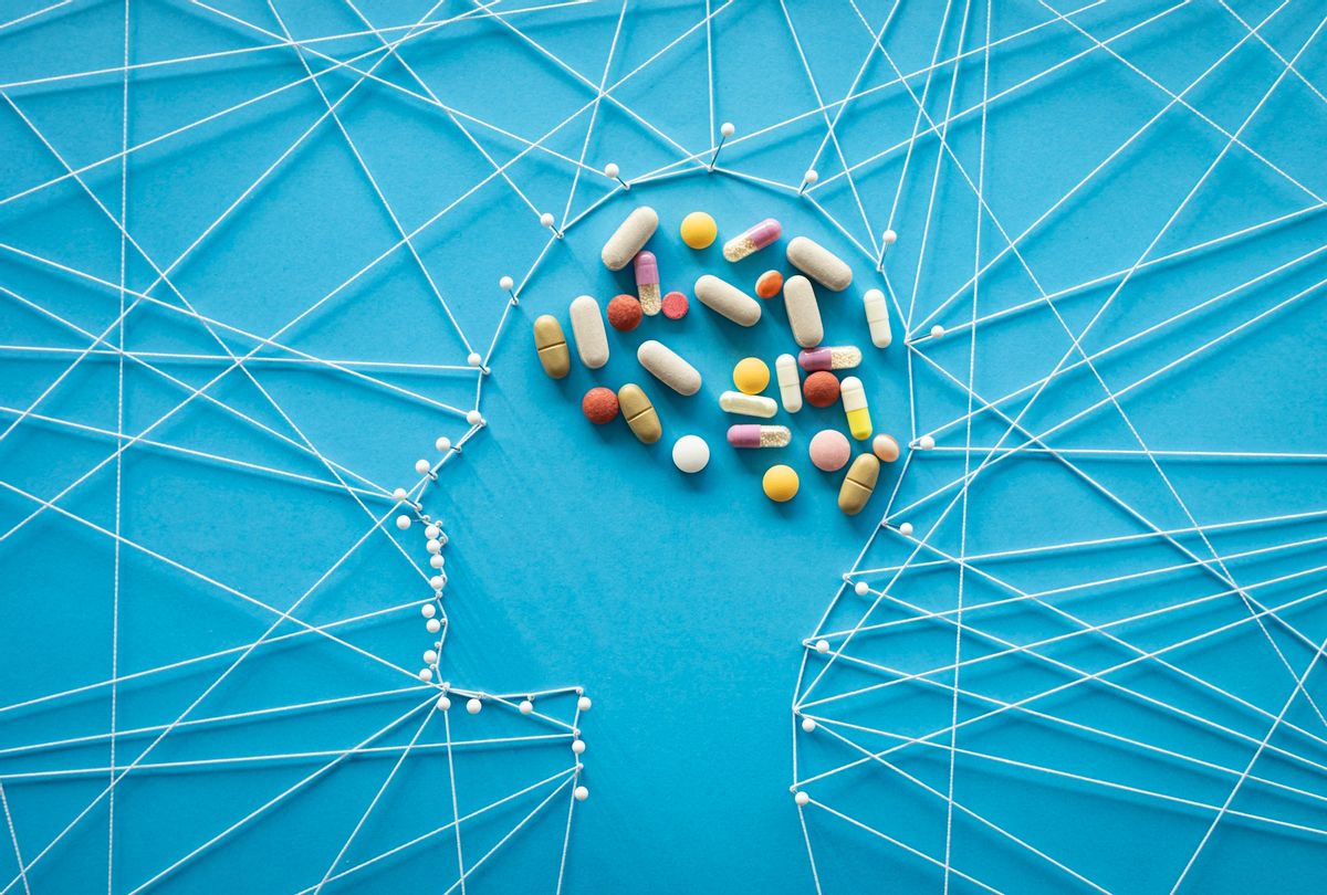 Pins and threads in the shape of a a human head. (Getty Images / solidcolours )